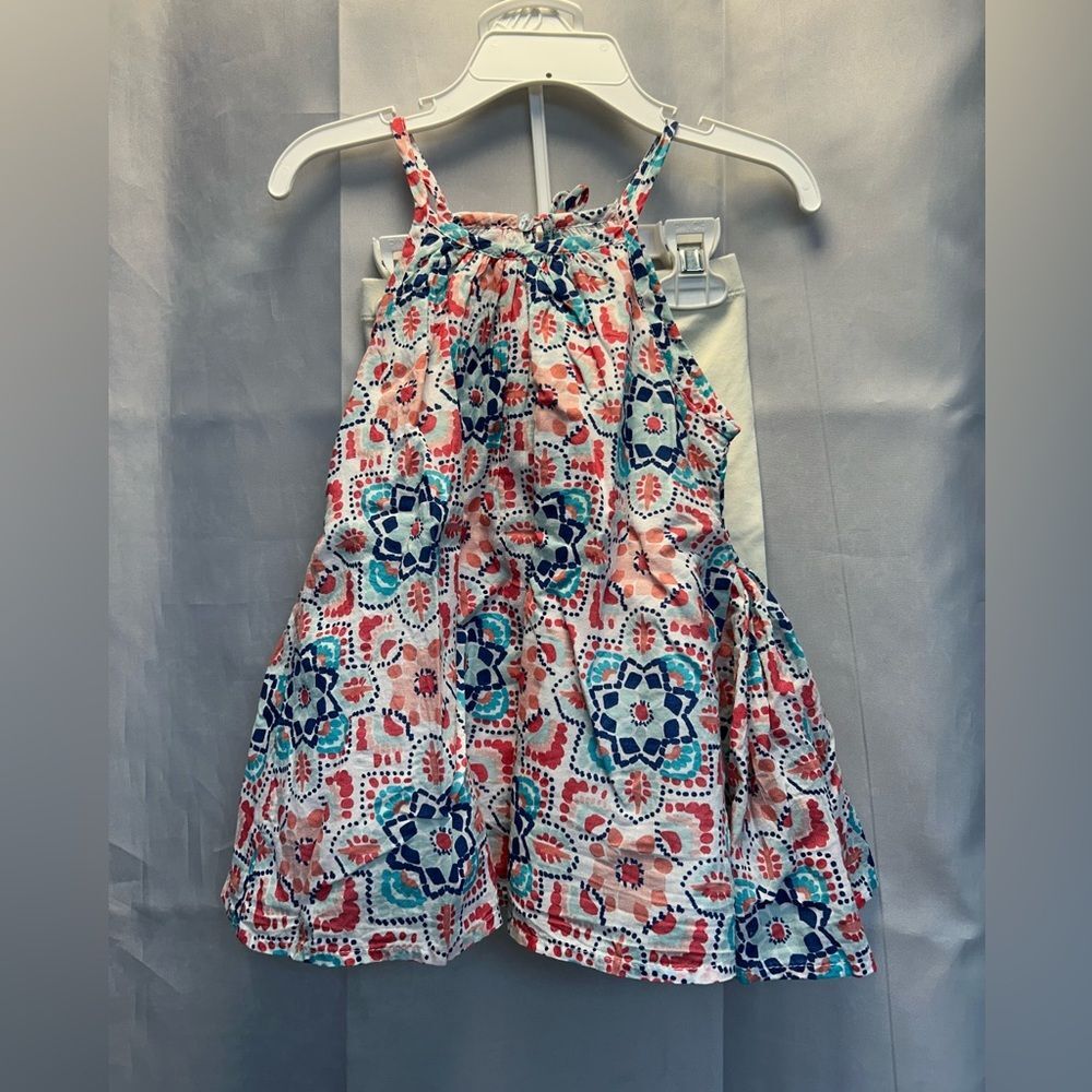 Artisan NY Floral Patterned Kids Dress and shorts set- Pink and Blue, size 2T
